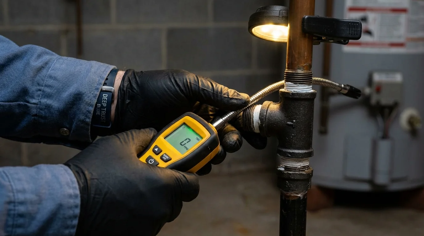 Gas leak detection with electronic sniffer by Johns Plumbing LLC in Heber Springs
