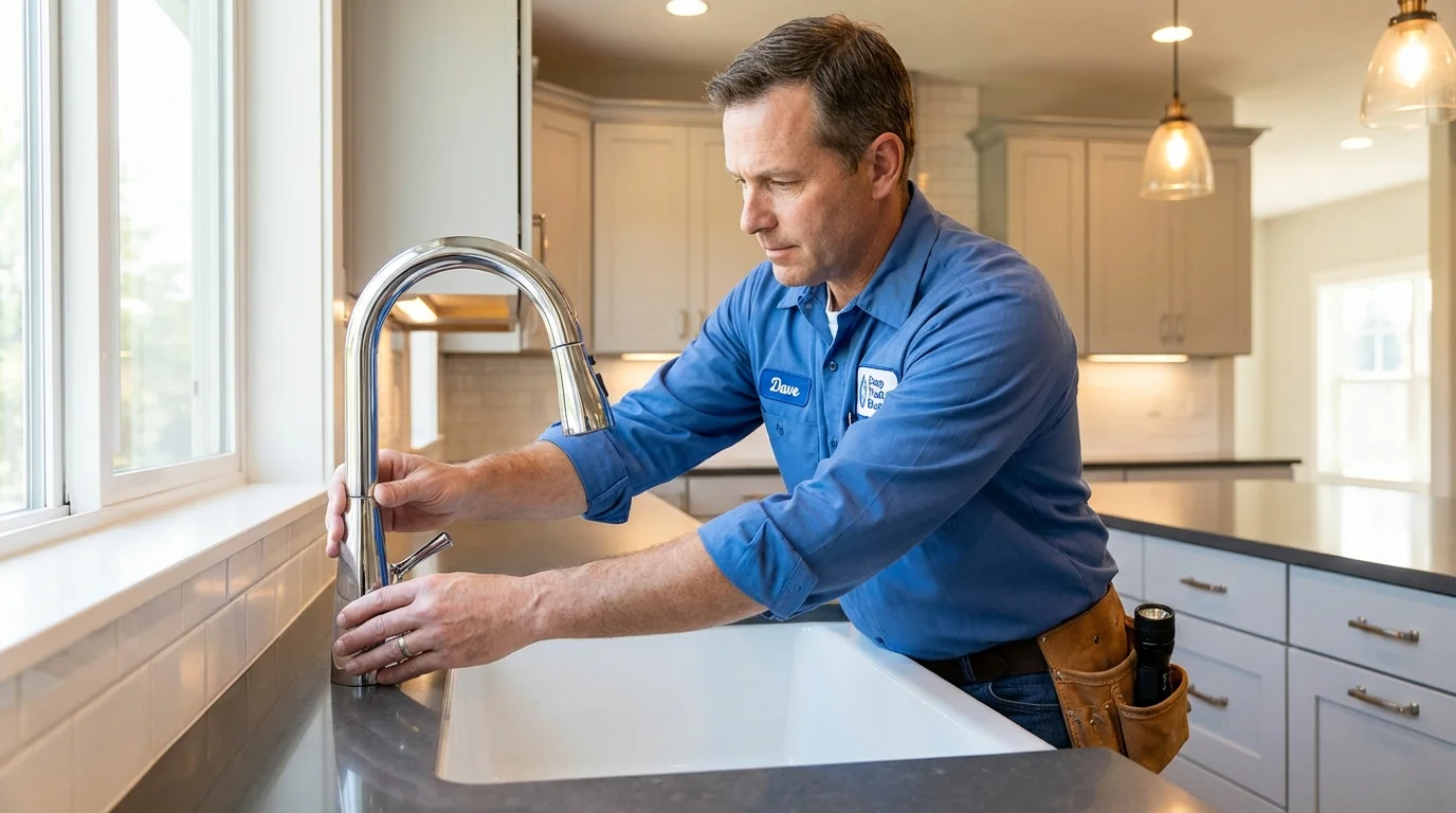 Kitchen faucet installation by Johns Plumbing LLC in Heber Springs
