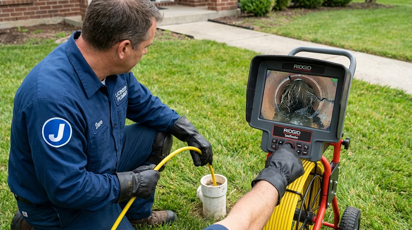 Sewer camera inspection being performed by Johns Plumbing LLC in Heber Springs